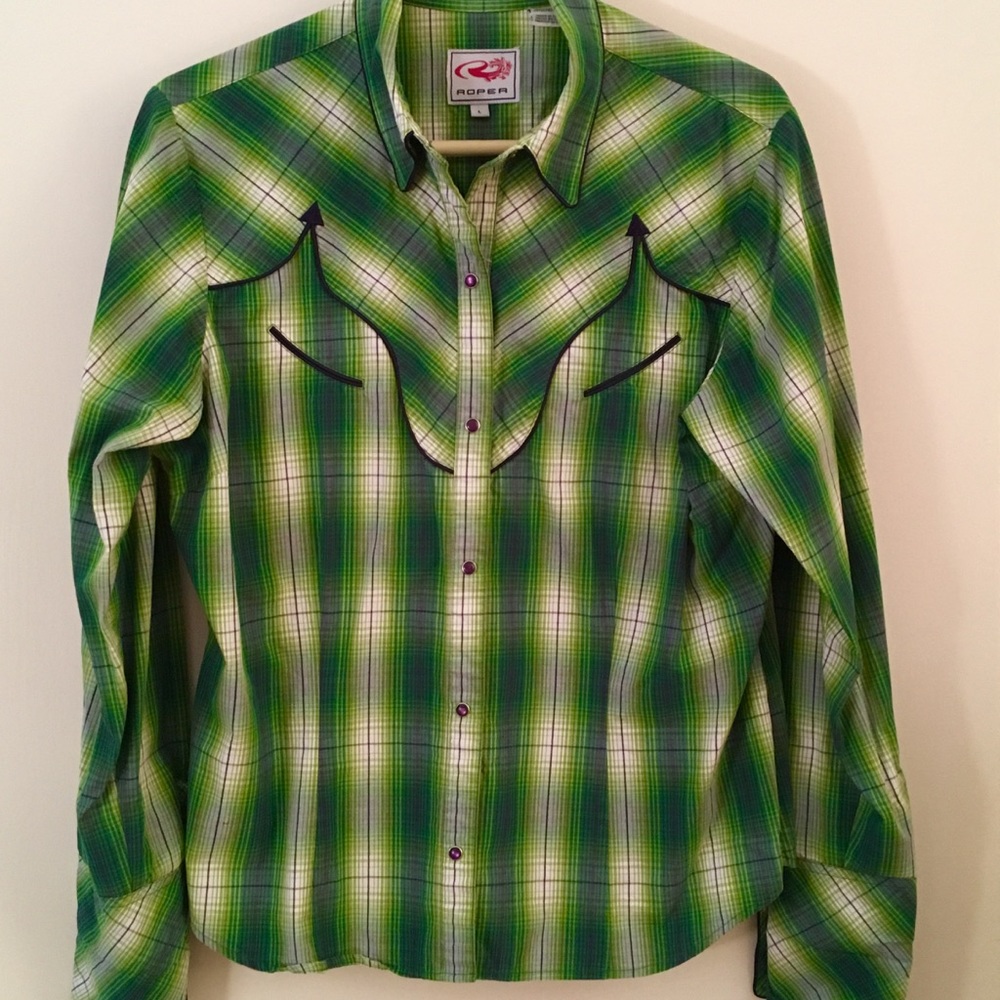 Pearl snap western shirt all cotton